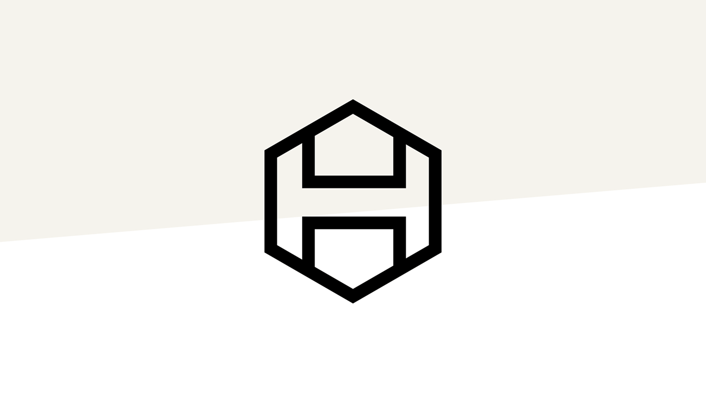 Чорний логотип Hemphouse на біло-бежевому фоні - логотип для будівельної компанії Київ, дизайн для екологічного будівництва