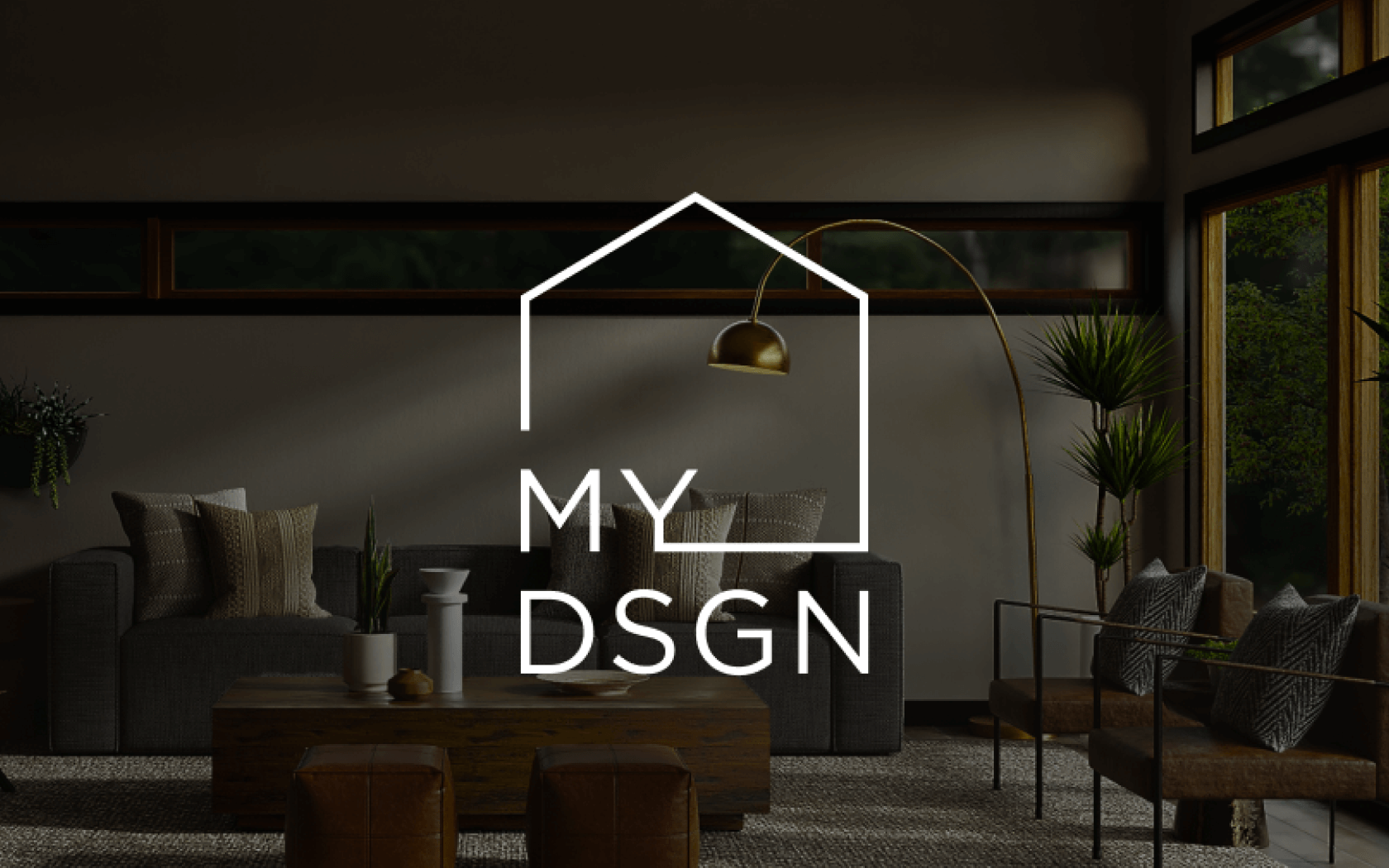 Фірмовий логотип My DSGN на зеленому фоні — бренд-айдентика для дизайнера інтер'єру Київ, унікальний стиль для студії дизайну Україна