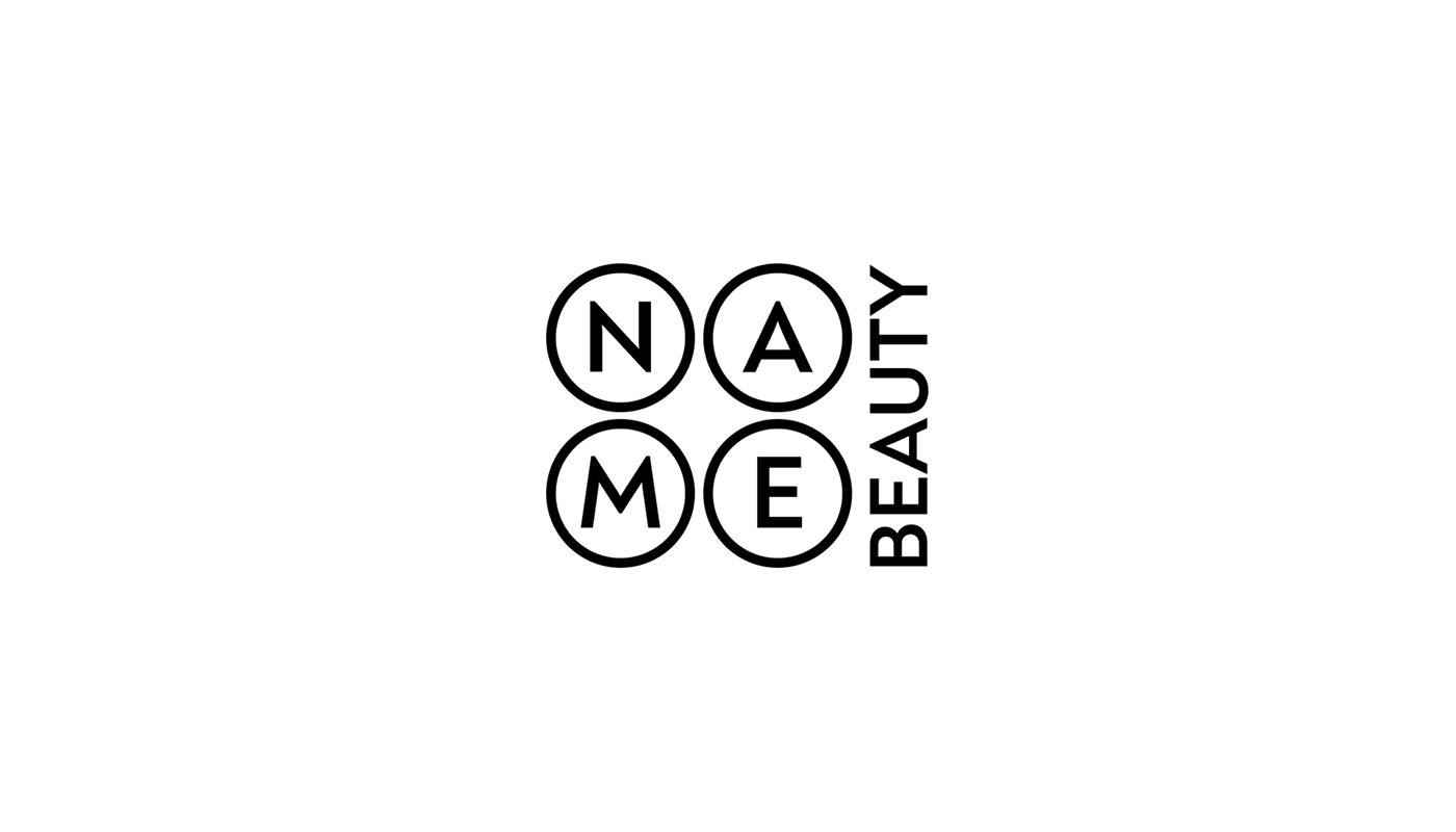 Логотип Name Beauty чорними літерами на білому фоні - оновлення логотипу для косметики, б'юті дистриб'ютор Україна