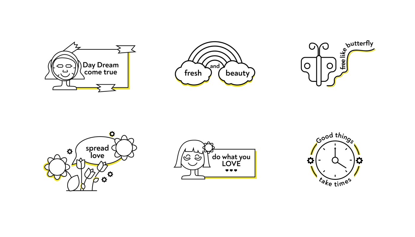 Творчий стікер із персонажем із зайчиковими вушками та текстом "ready to shine" – акцент на унікальності бренду Name Beauty та його косметичних продуктів